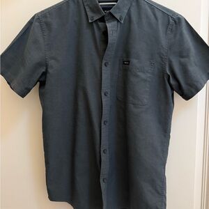 RVCA Men's Blue/Gray Button Down Shirt